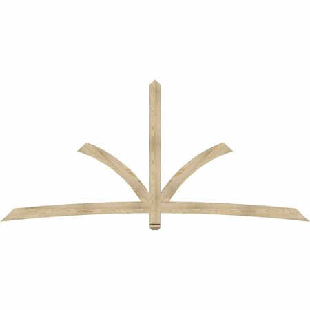 Ekena Millwork Davenport Rough Sawn Timber Gable Bracket, Douglas Fir, 108"W x 49"H x 2"D x 4"F, 11/12 Pitch GBW108X49X0204DAV00RDF